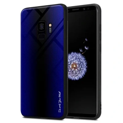 Abbildung von Cadorabo Hülle kompatibel mit Samsung Galaxy S9 Schutzhülle TPU Silikon Case Glas Slim Kratzfest Weiche Gummi Rundumschutz für in Lila