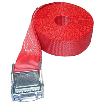 Abbildung von ZurrTec 10 x 250 kg daN 0,55 m Profi Spanngurte mit Klemmschloss 25mm Spannriemen Befestigungsriemen DIN EN 12195 2 (Rot)
