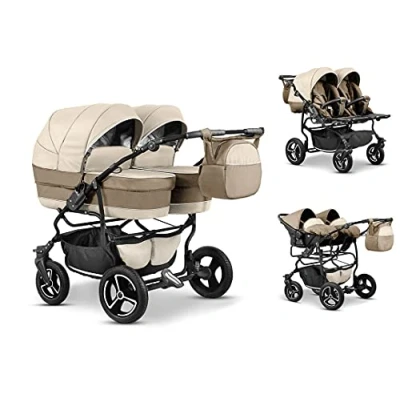 Abbildung von Zwillingskinderwagen 4 in 1 Twin Star inkl. Autositze 13 Teile 16 Farben