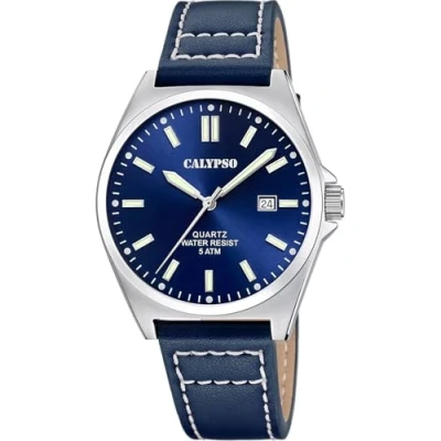 Abbildung von CALYPSO WATCHES Quarzuhr Basic K5868/3, Armbanduhr, Herrenuhr, Lederarmband, analog, Tag