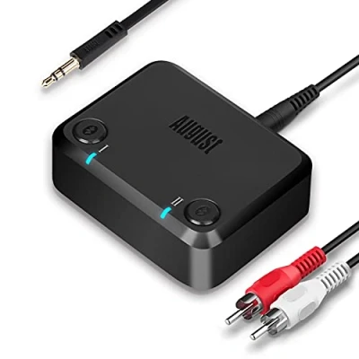 Abbildung von Dual Bluetooth 5.0 Transmitter für TV August MR270 HD Kabelloser Audio Adapter mit aptX niedriger Latenz, Multipoint um Zwei Kopfhörer gleichzeitig zu verbinden 15 Std Akkulaufzeit HiFi Sender