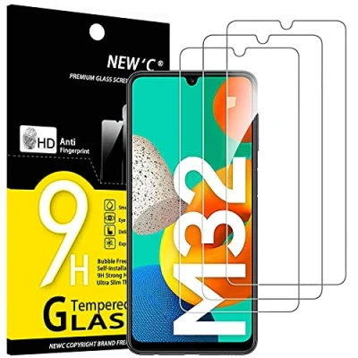 Abbildung von NEW&#039;C 3 Stück, Panzer Schutz Glas für Samsung Galaxy M32 5G, Frei von Kratzern, 9H Härte, HD Displayschutzfolie, 0.33mm Ultra klar, Ultrabeständig