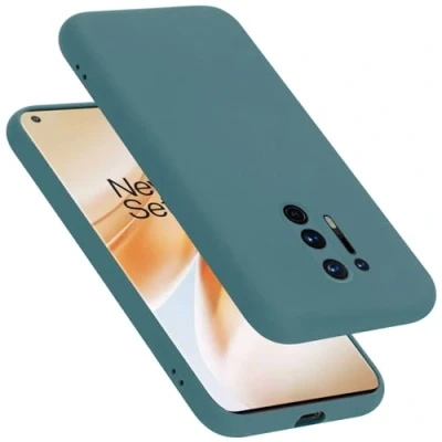 Abbildung von Cadorabo Hülle kompatibel mit OnePlus 8 PRO Silikon Handyhülle für Case aus flüssigem Silikon, Kratzfeste und stoßfeste Schutzhülle Liquid GRÜN