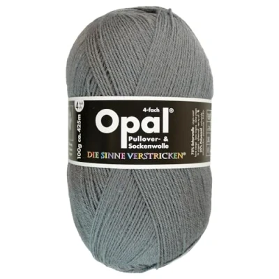 Abbildung von Frida&#039;s Wollhaus Opal 100 g Uni 4 fach Sockengarn Strümpfe Stricken filzfrei Wolle 35 Farben (9936 Rauch)