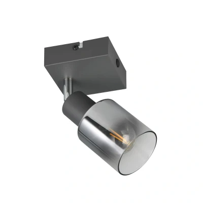 Abbildung von Reality Leuchten Wandspot Cadiz R81781042, Metall Anthrazit, Glas Chrom bedampft, exkl. 1x E14
