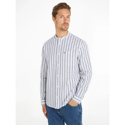 Abbildung von Tommy Jeans Langarmhemd TJM MAO STRIPE LINEN BLEND SHIRT