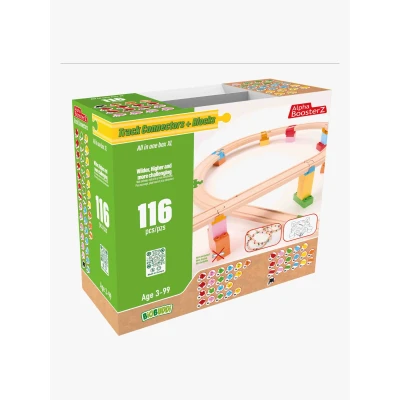 Abbildung von Alpha Boosterz All In One Block Box XL Eisenbahnset 116 Teile