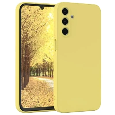 Abbildung von EAZY Case Silikonhülle für Samsung Galaxy A15 Hülle Silikon Gelb weich stoßfeste Handyhülle Schutzhülle mit Kameraschutz Dünn Premium Schutz Cover TPU Phone Bumper in Pastellgelb