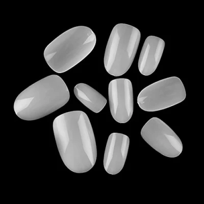 Abbildung von Sethexy Kurz Oval Falsche Nägel 500 Stück 10 Größen Vollständige Abdeckung Acryl Nagelspitzen Zum Kunst Nagel Design (Natürlich)