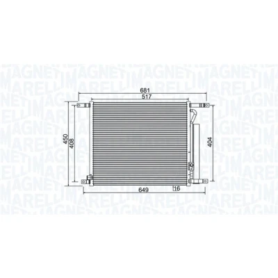 Abbildung von MAGNETI MARELLI 350203966000 Klimakondensator mit Trockner 515x438x16 438 515 16 CHEVROLET: Aveo / Kalos Schrägheck