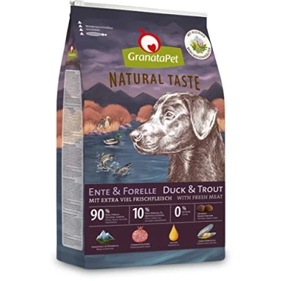 Abbildung von GranataPet Natural Taste Ente &amp; Forelle, Trockenfutter für Hunde, Hundefutter ohne Getreide Zuckerzusätze, Alleinfuttermittel ausgewachsene 12 kg