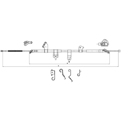 Abbildung von METZGER 17.1566 Handbremsseil hinten links 1882/1665 Scheibenbremse COFLE TOYOTA: RAV4 III SUV