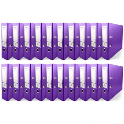 Abbildung von Netuno 20x Akten Ordner Lila DIN a4 Ekobox 2 Ring Mechanik Ringorder 8cm Kunststoff breit Büroordner Plastikordner Briefordner Ringmappe breiter Aktenordner PP farbig