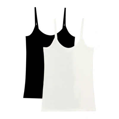 Abbildung von Petit Bateau À BRETELLES L&#039;ICONIQUE EN FIN PACK Unterhemd/shirt, Damen, Größe: 36, White black