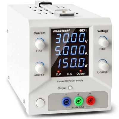 Abbildung von PeakTech 6171 Labornetzteil 0 30 V / 5 A DC SELV linear Netzteil mit Trenntransformator, Labornetzgerät
