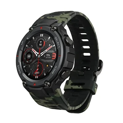 Abbildung von kwmobile Armband kompatibel mit Huami Amazfit T Rex/T Rex Pro Fitnesstracker Sportarmband Band aus TPU und Silikon Camouflage Schwarz Hellgrün Dunkelgrün