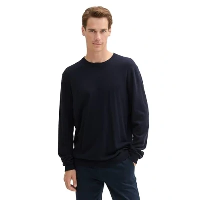 Abbildung von TOM Tailor Rollkragen Strickpullover, Herren, Größe: Medium, Knitted navy melange