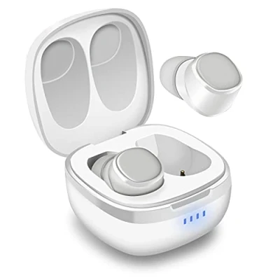 Abbildung von AUGUST EP800 Bluetooth 5.0 In Ear Kopfhörer Mini Earbuds mit Geräuschunterdrückung und Mikrofon Ohrhörer IPX6 Spritzwasserschutz/Ladecase 550mAh Akku 25h Gesamtlaufzeit (Weiß)