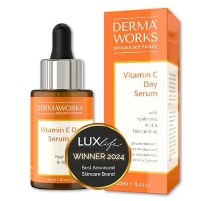 Abbildung von DERMAWORKS 20% Vitamin C Serum Gesicht mit Hyaluronsäure und Niacinamid Hochdosiert Skin Care Produkte Pigmentflecken Entferner Serum, Anti Aging, Falten, 30ml