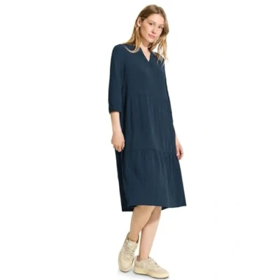 Abbildung von Cecil MIT Struktur Freizeitkleid, Damen, Größe: Large, Blau