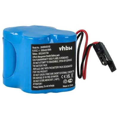 Abbildung von vhbw Batterie kompatibel mit GE Fanuc Amplifier BETA iSV, iSVSP Steuereinheit (3000mAh, 6V, Li MnO2)