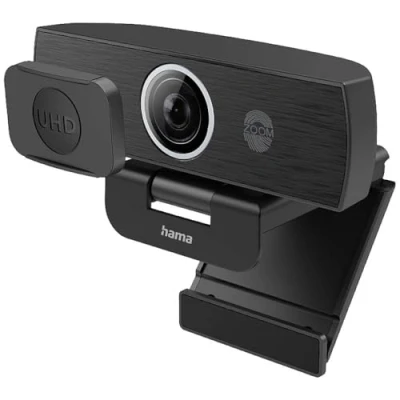 Abbildung von Hama Externe Kamera für Laptop (Webcam mit Mikrofon PC 2160p 4K Webcam TV, PS5 Macbook USB C 360 Grad schwenkbar, Abdeckung, 1/4 Zoll Gewinde Stative)