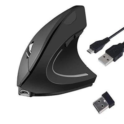 Abbildung von WesKimed Vertikale Drahtlos Maus Vertical Ergonomic Optical Mouse,USB Kabel Kompatibel, Rechtshänder, Komfort &amp; Stamm Elimination am Hand Gelenk, 800/1000/1200/1600 DPI, 5 Tasten