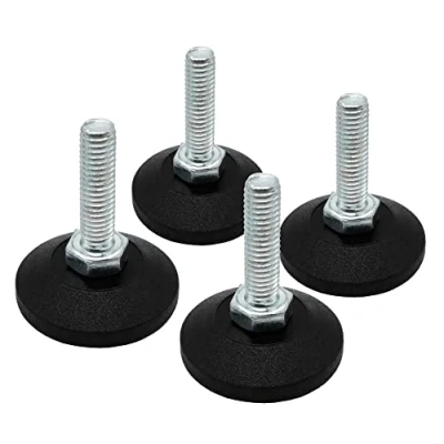 Abbildung von Design61 4X Verstellschraube Justierschraube Ø 38 mm mit verzinkter Stellschraube M8 x 30mm (Fuß drehbar)