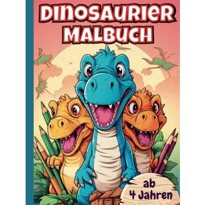 Abbildung von Das Dinosaurier Malbuch für Kinder Spannende Dino Welten zum fantasievollen Ausmalen: T Rex, Brontosaurus, Velociraptor u.v.m Kinderbuch Jungen und Mädchen ab 4 Jahren