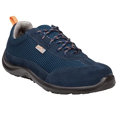 Abbildung von Deltaplus COMOSPBL41 Niedrige Schühe Aus Veloursspaltleder Mit Mesh Einsätzen S1P Src, Marineblau, Größe 41