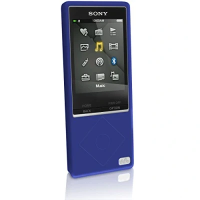 Abbildung von iGadgitz U3296 Silikon Schutzhülle Case und Displayschutzfolie Kompatibel mit Sony Walkman NWZ A15 A17 8GB, 16GB Blau