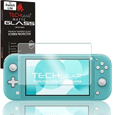 Abbildung von TECHGEAR Switch Lite matt Schutzfolie Glas Blendschutz Auflage, Original gehärtetes Displayschutzfolie