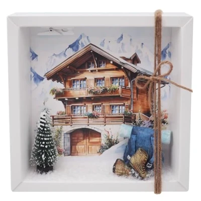 Abbildung von ZauberDeko Geldgeschenk Verpackung Wandern Schnee Winterurlaub Rucksack Reise Urlaub Hütte Gutschein Berghütte