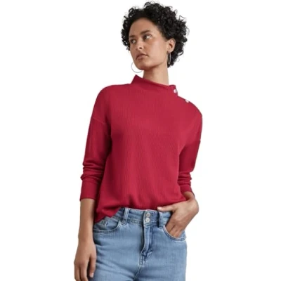 Abbildung von Street One Struktur Strickpullover, Damen, Größe: 34, Rot