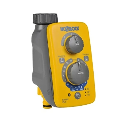 Abbildung von Hozelock Sensor Controller Plus, Mechanischer Bewässerungstimer, 60 min, Grau, Gelb, 1 Stück(e)