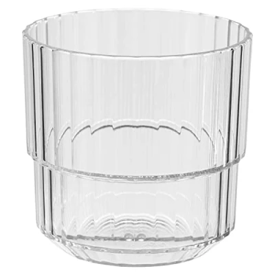 Abbildung von APS Trinkbecher LINEA Hochwertiges Tritan Kunststoff Trinkglas mit 0,22 Liter, BPA frei, stapelbar, bruchfestes Mehrweg Glas, wiederverwendbar und spülmaschinenfest, 220 ml, crystal clear