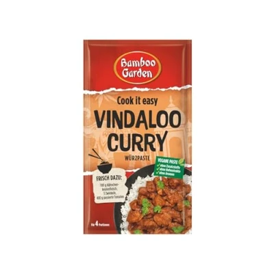 Abbildung von Bamboo Garden Vindaloo Curry Würzpaste Zum Würzen von Hähnchenfleisch Für 4 Portionen Vegan, natürliche Zutaten 45 g im Beutel