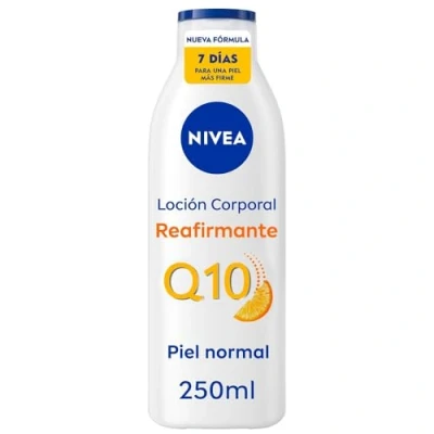 Abbildung von NIVEA Q10 straffende Körperlotion (1 x 250 ml), feuchtigkeitsspendende Körpercreme für normale Haut, mit Collagen Boost Complex und 99,5% reines