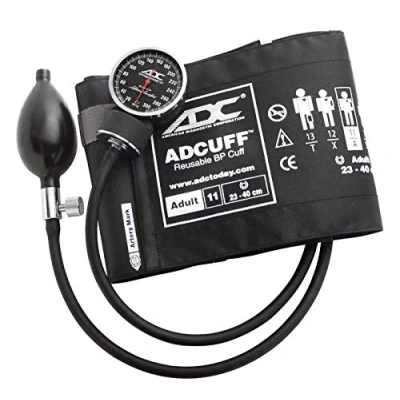 Abbildung von ADC Aneroides Blutdruckmessgerät Diagnostix 720 Premium im Taschenformat für den professionellen Einsatz mit Adcuff Blutdruckmanschette aus Nylon, Erwachsene, schwarz
