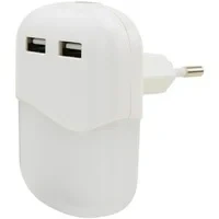 Abbildung von ANSMANN LED Nachtlicht mit Dämmerungssensor &amp; 2x USB Leuchte Orientierungslicht Lichtsensor Steckdose als Beleuchtung für Schlafzimmer Küche Bad Flur Keller Garage