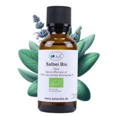 Abbildung von Sala Salbeiöl Aroma ätherisches Öl naturrein BIO zum Verzehr 50 ml