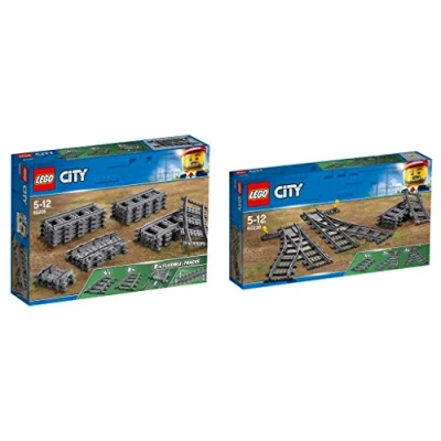 Abbildung von LEGO® Konstruktionsspielsteine 60205 60238 City 2er Set Schienen + Weichen