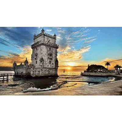 Abbildung von Haeran River Vollbohrer Belem Turm Portugal Diy 5D Diamond Painting By Number Unique Kits Home Wall Decor
