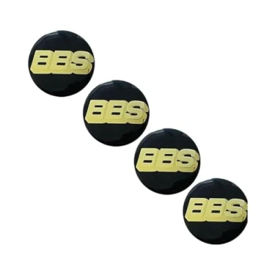 Abbildung von SANSHAOS Radnabenabdeckung Aufkleber Logo Radnabenkappen Zentralabdeckung Abzeichen für BBS 65MM, Nabendeckel Staubdicht Wasserdicht, 4 Stück,Black