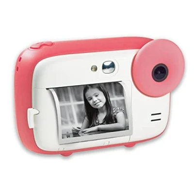 Abbildung von AGFA PHOTO Realikids Instant Cam Pink Sofortbildkamera für Kinder Foto, Selfie und Video 3 Rollen Thermopapier 300 Fotos LCD Bildschirm ARKICPK