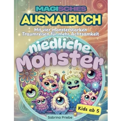 Abbildung von Magisches Ausmalbuch: niedliche Monster: mit vier zauberhaften Traumreisen für mehr Achtsamkeit