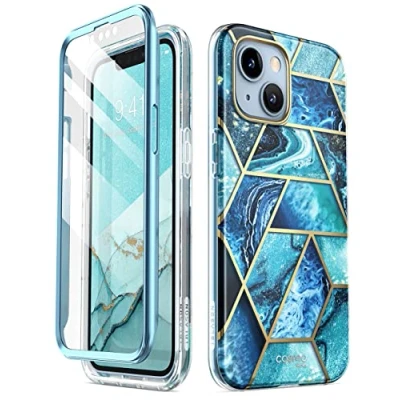 Abbildung von i Blason Cosmo Series Hülle für iPhone 14 Plus 5G 6,7 Zoll (2022 Release), Schlanke Ganzkörper Stylische Schutzhülle mit Eingebautem Displayschutz (Ozean)