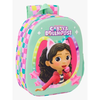 Abbildung von Safta GABBY&#039;S DOLLHOUSE 3D Schulrucksack, mit Design, anpassbar an den Wagen, ideal für Kinder verschiedener Altersgruppen, bequem und vielseitig, Qualität Widerstandsfähigkeit, 27 x 10 33 cm
