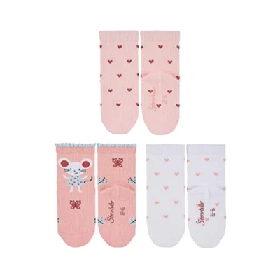 Abbildung von Sterntaler Baby Mädchen 3er Pack Herzen/Maus Söckchen, rosa, 17 18.