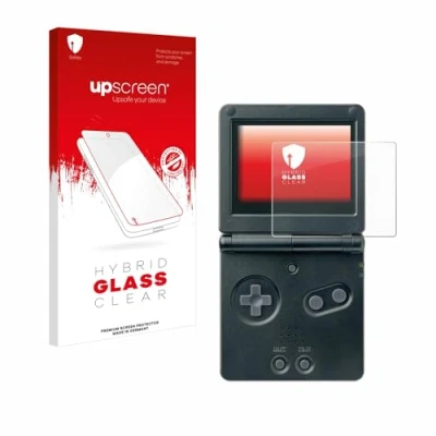 Abbildung von upscreen Schutzglas für Nintendo Gameboy Advance GBA SP Schutzfolie, Glas Folie [Klar, 9H Panzerschutz, Anti Fingerprint]